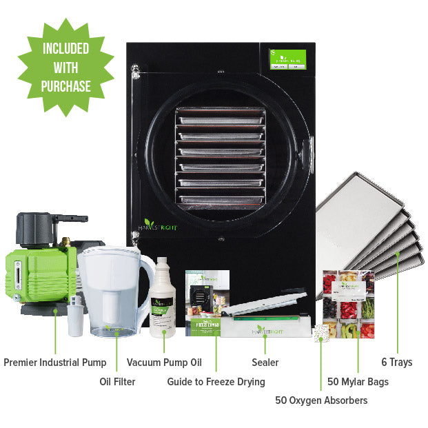 Harvest Right Small Home Freeze Dryer with 4 Trays & Mylar Starter Kit – Stainless Steel or Black