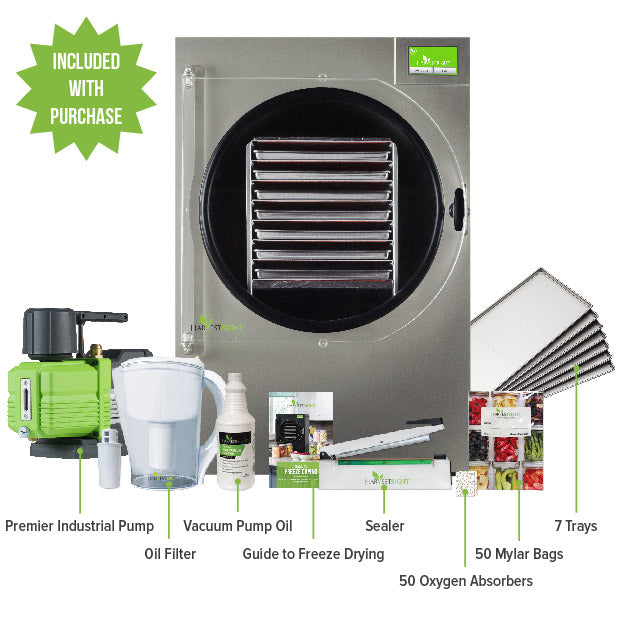 Harvest Right Small Home Freeze Dryer with 4 Trays & Mylar Starter Kit – Stainless Steel or Black