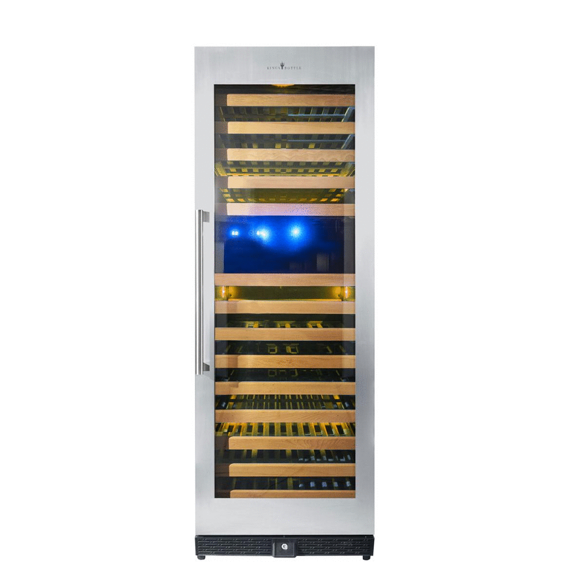 KingsBottle Tall Large Wine Refrigerator – Glass Door, Stainless Trim