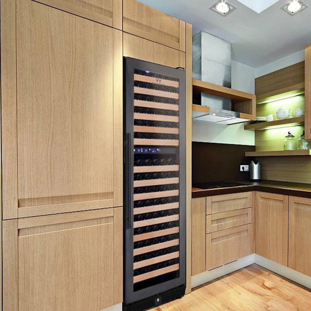 KingsBottle Tall Large Wine Refrigerator – Glass Door, Stainless Trim