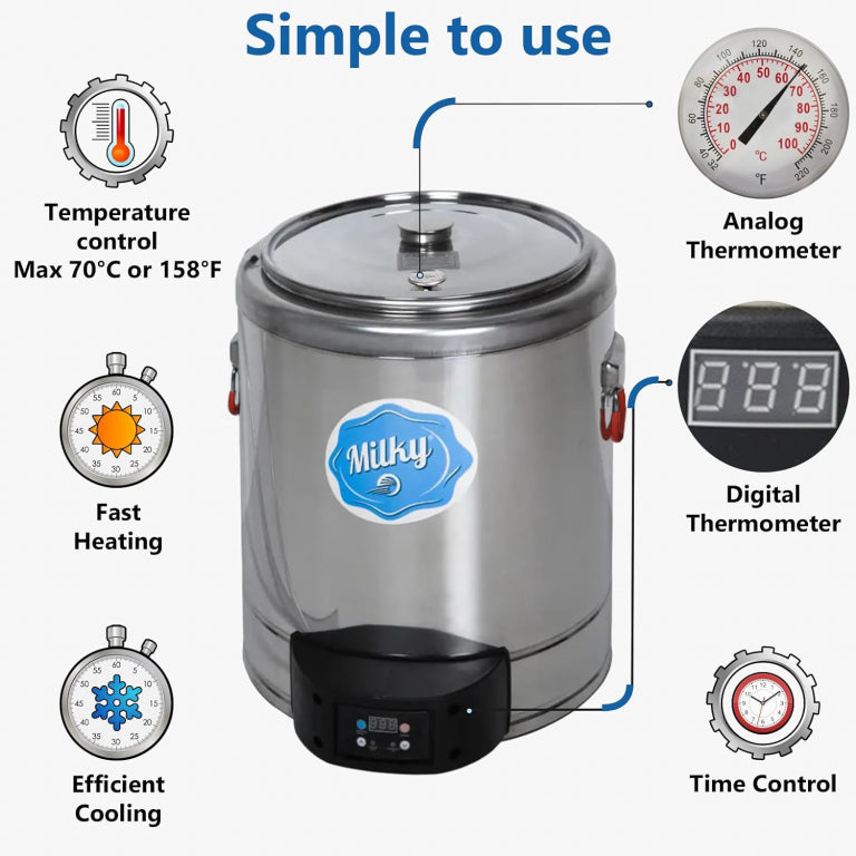 MilkyDay FJ 30 Small Milk Pasteurizer & Yogurt Maker | 35L (115V)