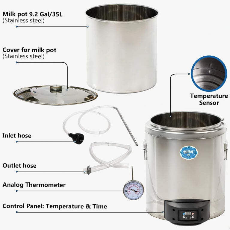 MilkyDay FJ 30 Small Milk Pasteurizer & Yogurt Maker | 35L (115V)