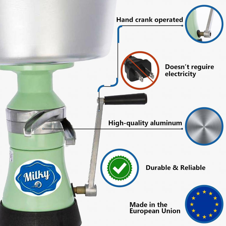 MilkyDay FJ 85 HAP Manual Cream Separator – 85L/Hour, Aluminum